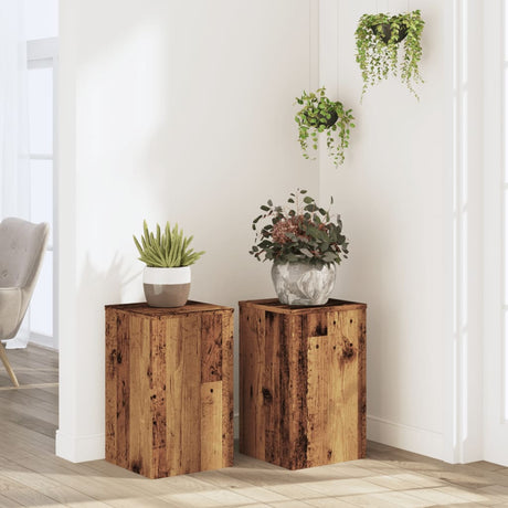 VidaXL Supports pour plantes 2 pcs 30x30x50 cm bois traité, couleur bois ancien