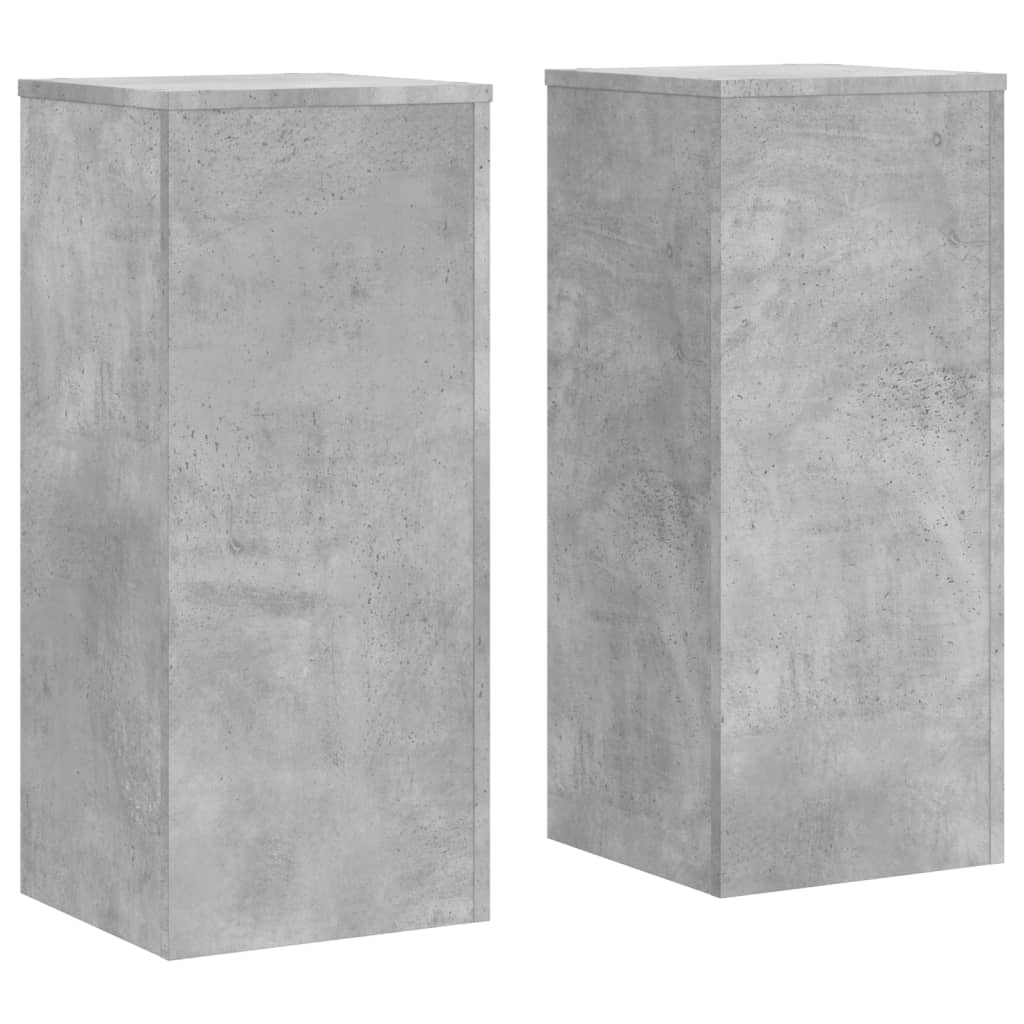 VidaXL supports pour plantes 2 pcs 30x30x70 cm bois d'ingénierie béton gris