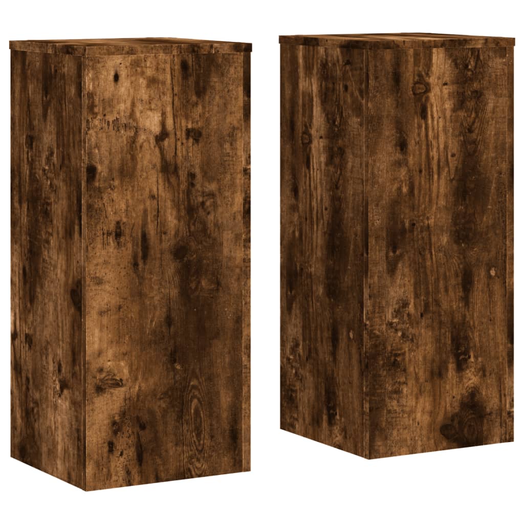Vidaxx supports pour plantes 2 pcs 30x30x70 cm bois transformé chêne fumé