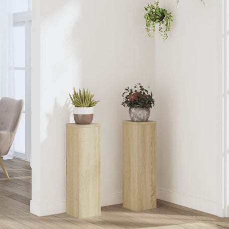 Vidaxx supports pour plantes 2 pcs 17x17x60 cm bois d'ingénierie chêne sonoma