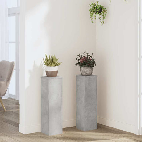 Vidaxx supports pour plantes 2 pcs 17x17x60 cm bois d'ingénierie béton gris