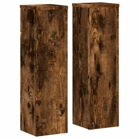 Vidaxx supports pour plantes 2 pcs 17x17x60 cm bois transformé chêne fumé