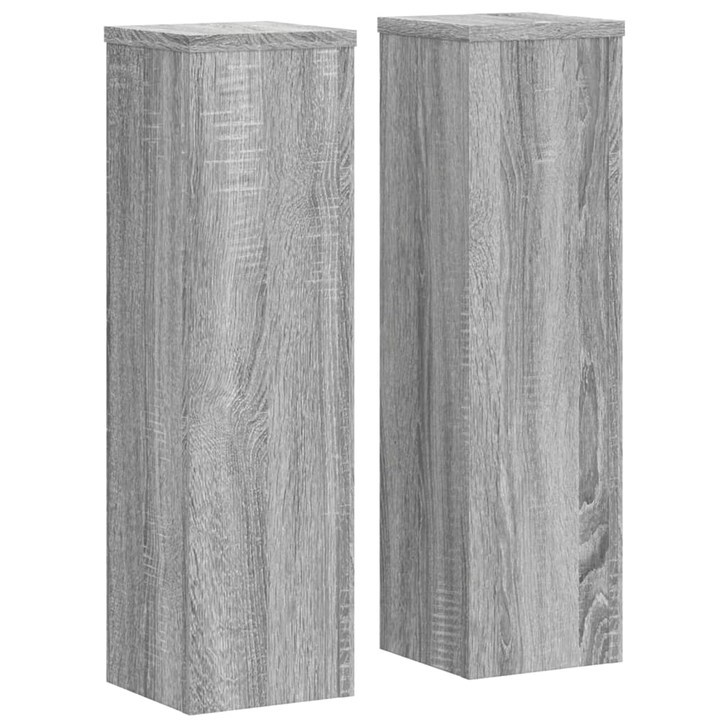 VidaXL supports pour plantes 2 pcs 17x17x60 cm bois d'ingénierie gris sonoma