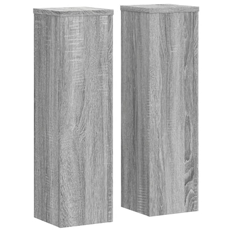 VidaXL supports pour plantes 2 pcs 17x17x60 cm bois d'ingénierie gris sonoma