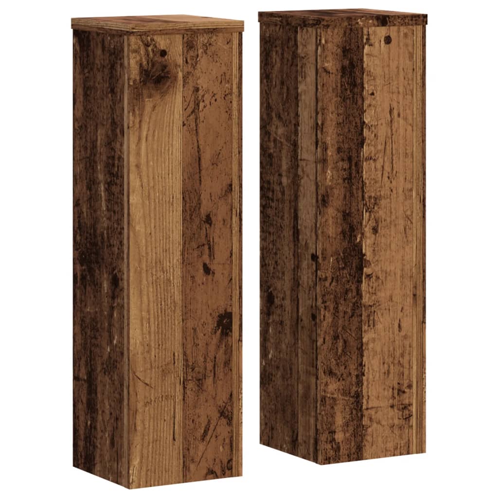 VidaXL Supports pour plantes 2 pcs 17x17x60 cm bois traité, couleur bois ancien