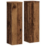 VidaXL Supports pour plantes 2 pcs 17x17x60 cm bois traité, couleur bois ancien