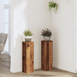 VidaXL Supports pour plantes 2 pcs 17x17x60 cm bois traité, couleur bois ancien