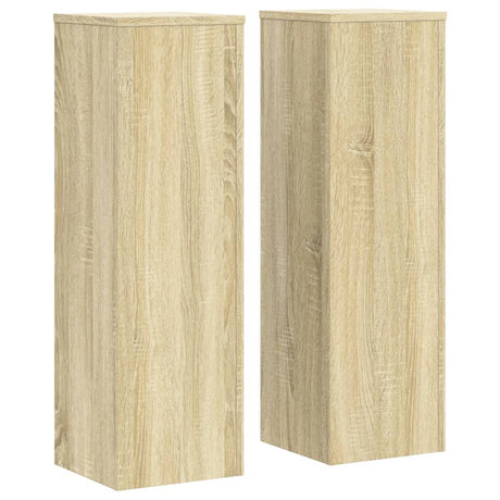 VidaXL supports pour plantes 2 pcs 25x25x80 cm bois d'ingénierie chêne sonoma