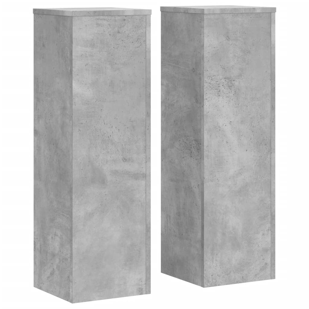 Vidaxx supports pour plantes 2 pcs 25x25x80 cm bois d'ingénierie béton gris