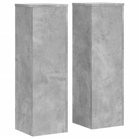 Vidaxx supports pour plantes 2 pcs 25x25x80 cm bois d'ingénierie béton gris