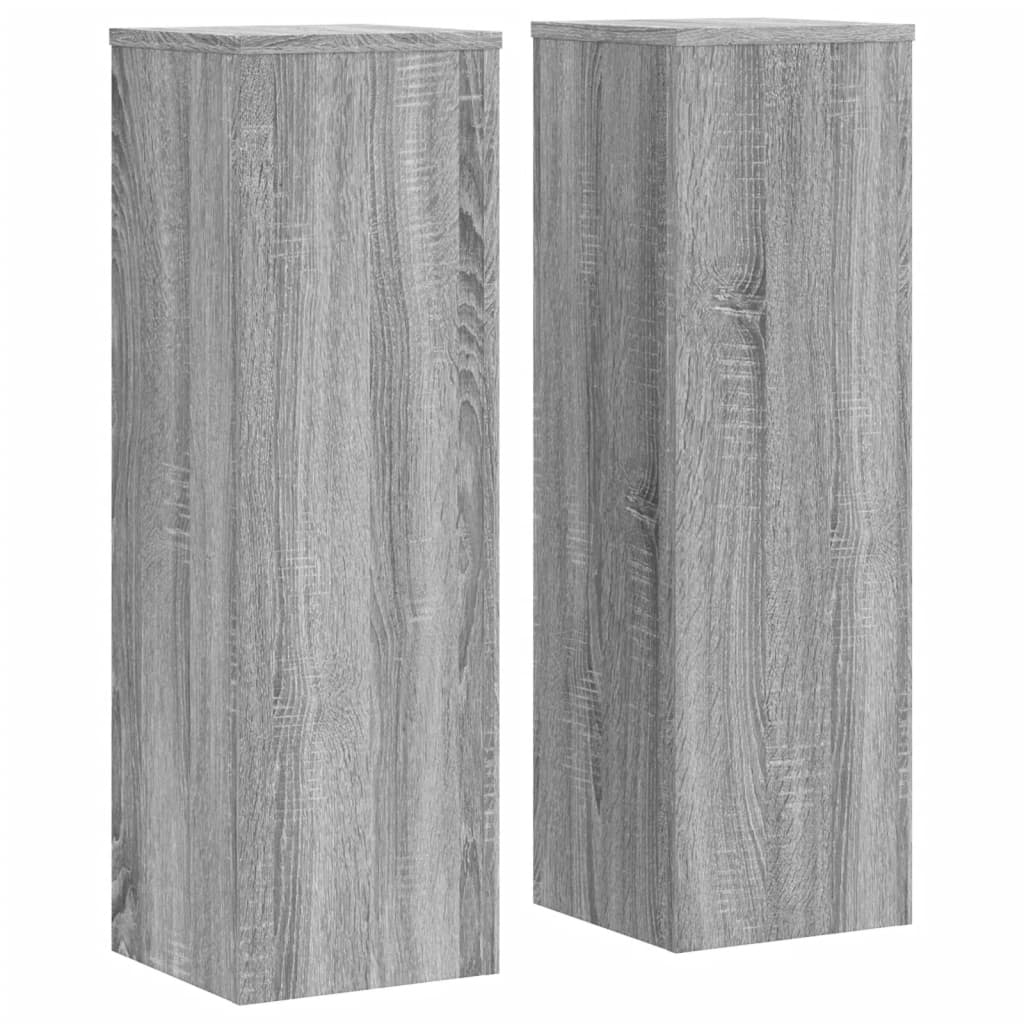 Vidaxxl supports pour plantes 2 pcs 25x25x80 cm bois d'ingénierie gris sonoma