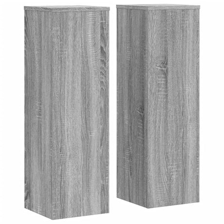 Vidaxxl supports pour plantes 2 pcs 25x25x80 cm bois d'ingénierie gris sonoma