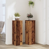 Vidaxxl supports pour plantes 2 pcs 25x25x80 cm bois traité, couleur bois ancien