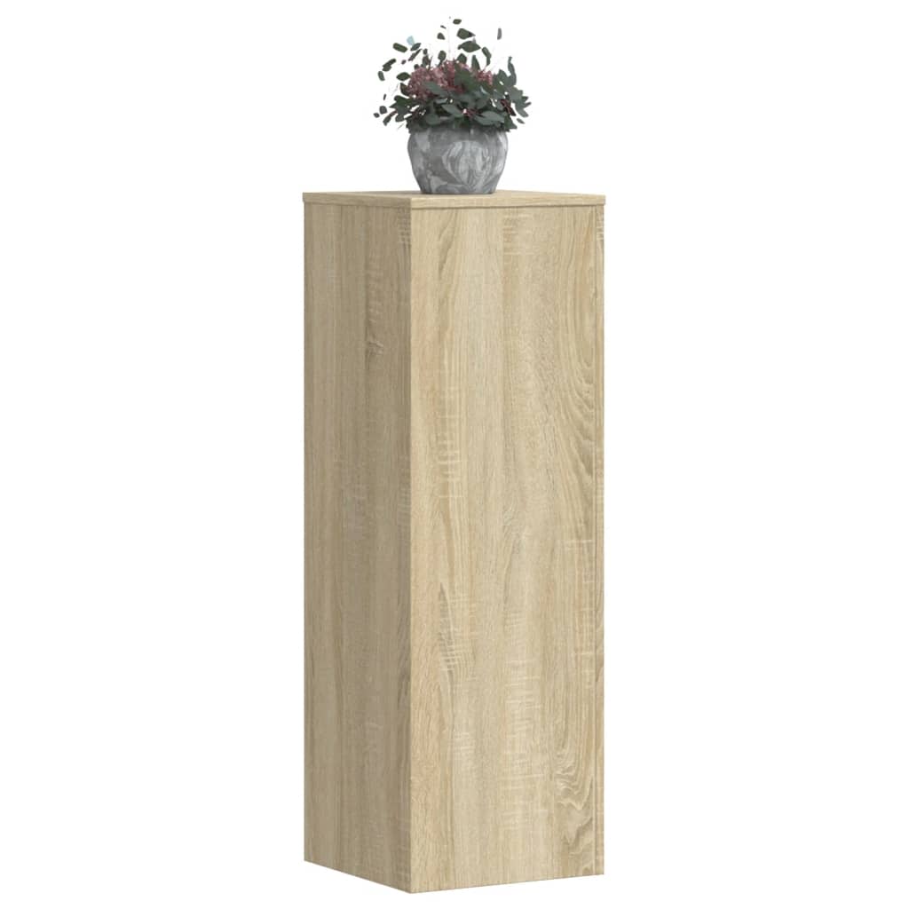 VidaXL Plantenstandaard 33x33x100 cm bewerkt hout sonoma eikenkleurig