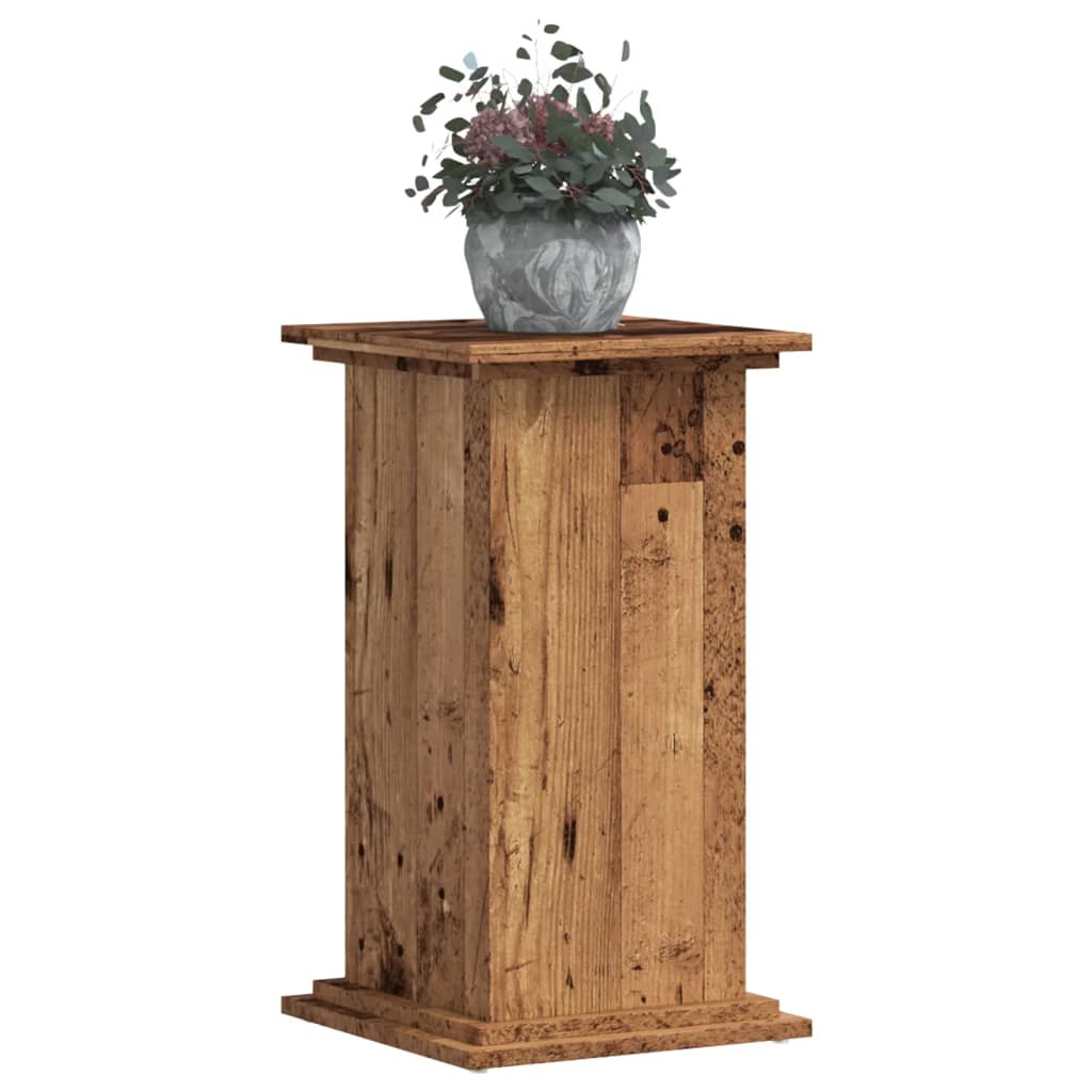 Vidaxl plantenstandaard 33x33x60 cm bewerkt hout oud houtkleurig