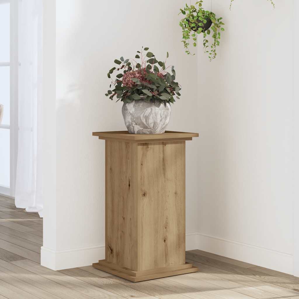 Support à plantes Vidaxx 33x33x60 cm en bois travaillé, chêne artisanal