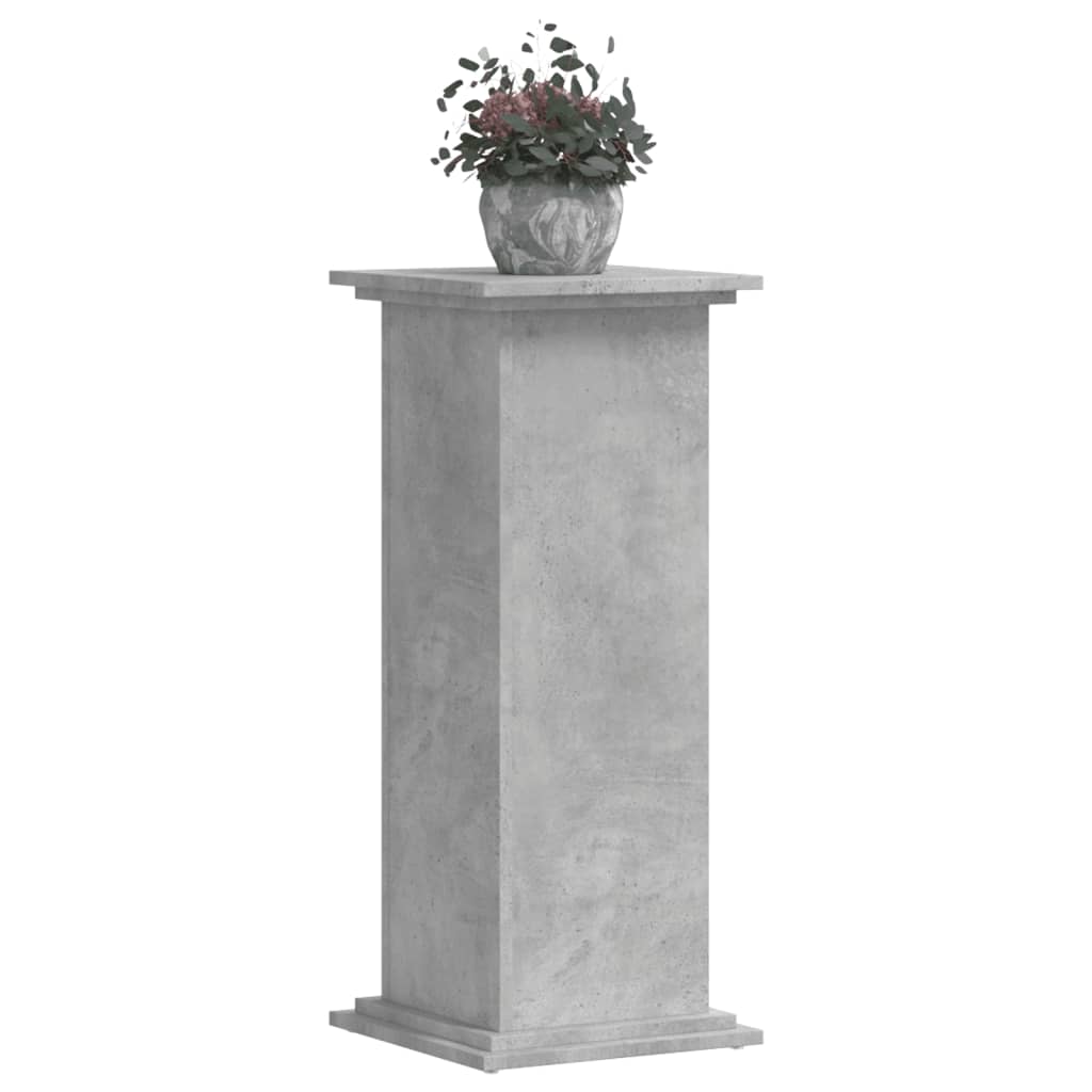 Vidaxxl support pour plantes 33x33x80 cm dérivé du bois béton gris