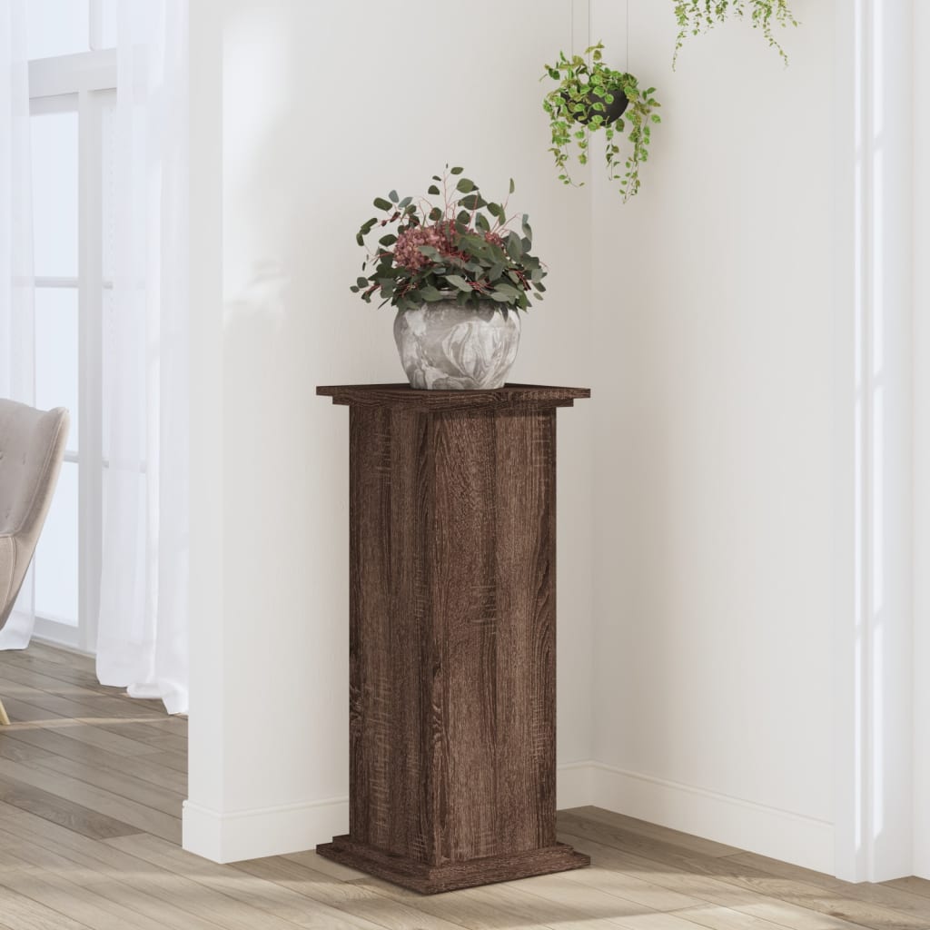 Vidaxx support pour plantes 33x33x80 cm bois d'ingénierie chêne brun