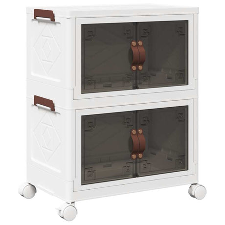 Vidaxx boîte de rangement empilable avec roulettes 2 couches 28 l 48,5x29,5x59,5 cm