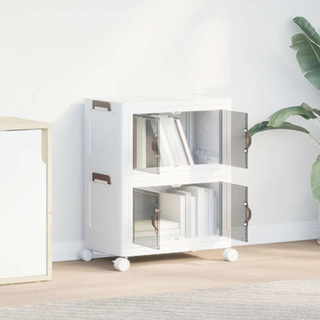 Vidaxx boîte de rangement empilable avec roulettes 2 couches 28 l 48,5x29,5x59,5 cm