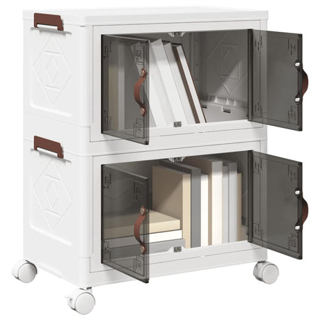 Vidaxx boîte de rangement empilable avec roulettes 2 couches 28 l 48,5x29,5x59,5 cm