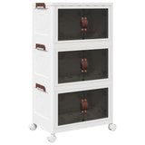 Vidaxx boîte de rangement empilable avec roulettes 3 couches 28 l 48,5x29,5x86 cm
