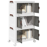 Vidaxx boîte de rangement empilable avec roulettes 3 couches 28 l 48,5x29,5x86 cm