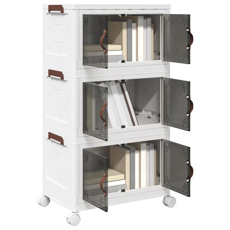 Vidaxx boîte de rangement empilable avec roulettes 3 couches 28 l 48,5x29,5x86 cm