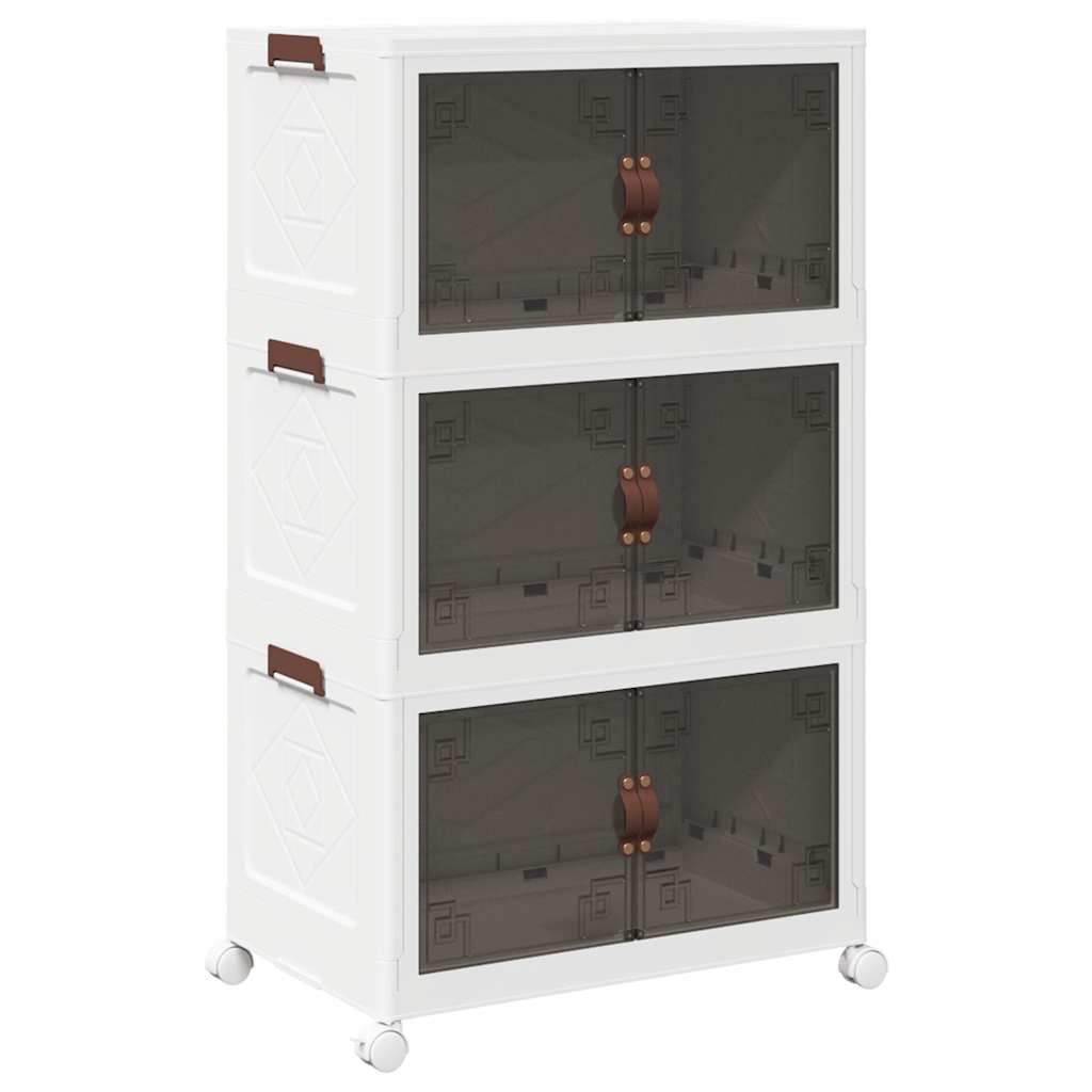 Vidaxx boîte de rangement empilable avec roulettes 3 couches 75 l 64x39,5x110,5 cm