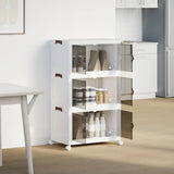 Vidaxx boîte de rangement empilable avec roulettes 3 couches 75 l 64x39,5x110,5 cm