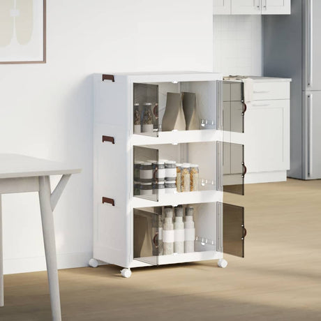 Vidaxx boîte de rangement empilable avec roulettes 3 couches 75 l 64x39,5x110,5 cm