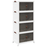 Vidaxx boîte de rangement empilable avec roulettes 4 couches 75 l 64x40x141,5 cm