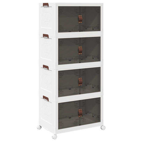 Vidaxx boîte de rangement empilable avec roulettes 4 couches 75 l 64x40x141,5 cm
