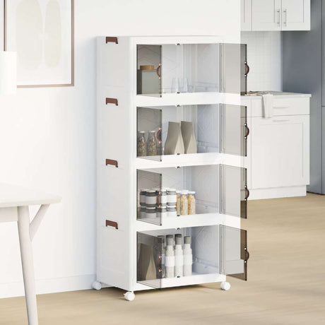 Vidaxx boîte de rangement empilable avec roulettes 4 couches 75 l 64x40x141,5 cm