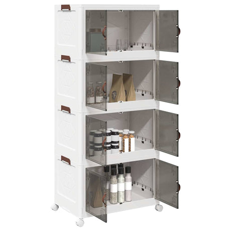 Vidaxx boîte de rangement empilable avec roulettes 4 couches 75 l 64x40x141,5 cm