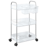 Vidaxl opbergtrolley 3-laags 37x28x68 cm acryl transparant