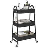 Vidaxx chariot de rangement 3 couches 42x41,5x77 cm acier noir