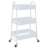 Vidaxx chariot de rangement 3 couches 42x41,5x77 cm acier blanc