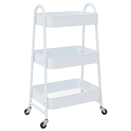 Vidaxx chariot de rangement 3 couches 42x41,5x77 cm acier blanc