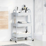Vidaxx chariot de rangement 3 couches 42x41,5x77 cm acier blanc