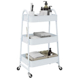 Vidaxx chariot de rangement 3 couches 42x41,5x77 cm acier blanc