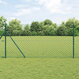 Vidaxl poteau de clôture vert 10 x 1 m (maille 60 x 60 mm) acier et PVC