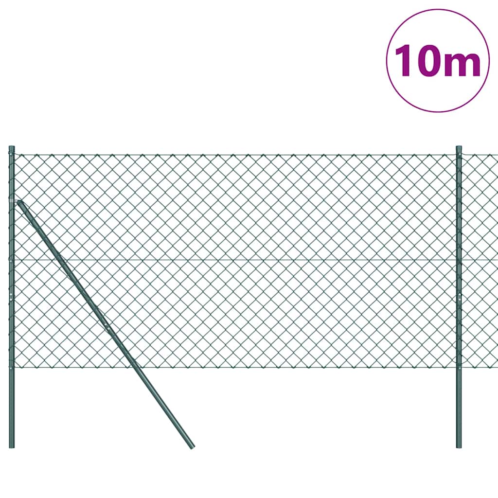 Vidaxl poteau de clôture vert 10 x 1 m (maille 60 x 60 mm) acier et PVC