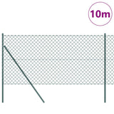 Vidaxl poteau de clôture vert 10 x 1 m (maille 60 x 60 mm) acier et PVC