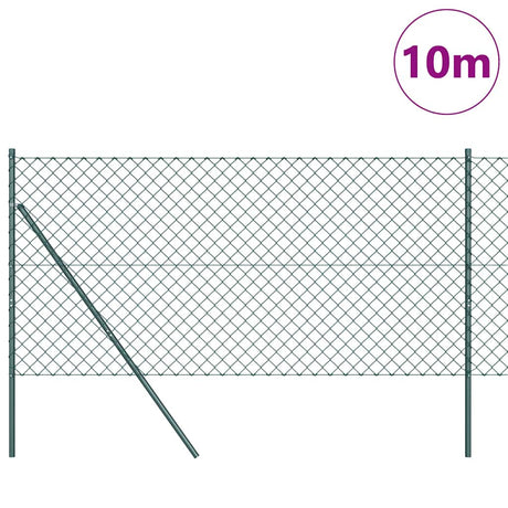 Vidaxl poteau de clôture vert 10 x 1 m (maille 60 x 60 mm) acier et PVC