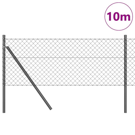 Poteau de clôture Vidaxl gris 10 x 0,8 m (maille 40 x 40 mm)