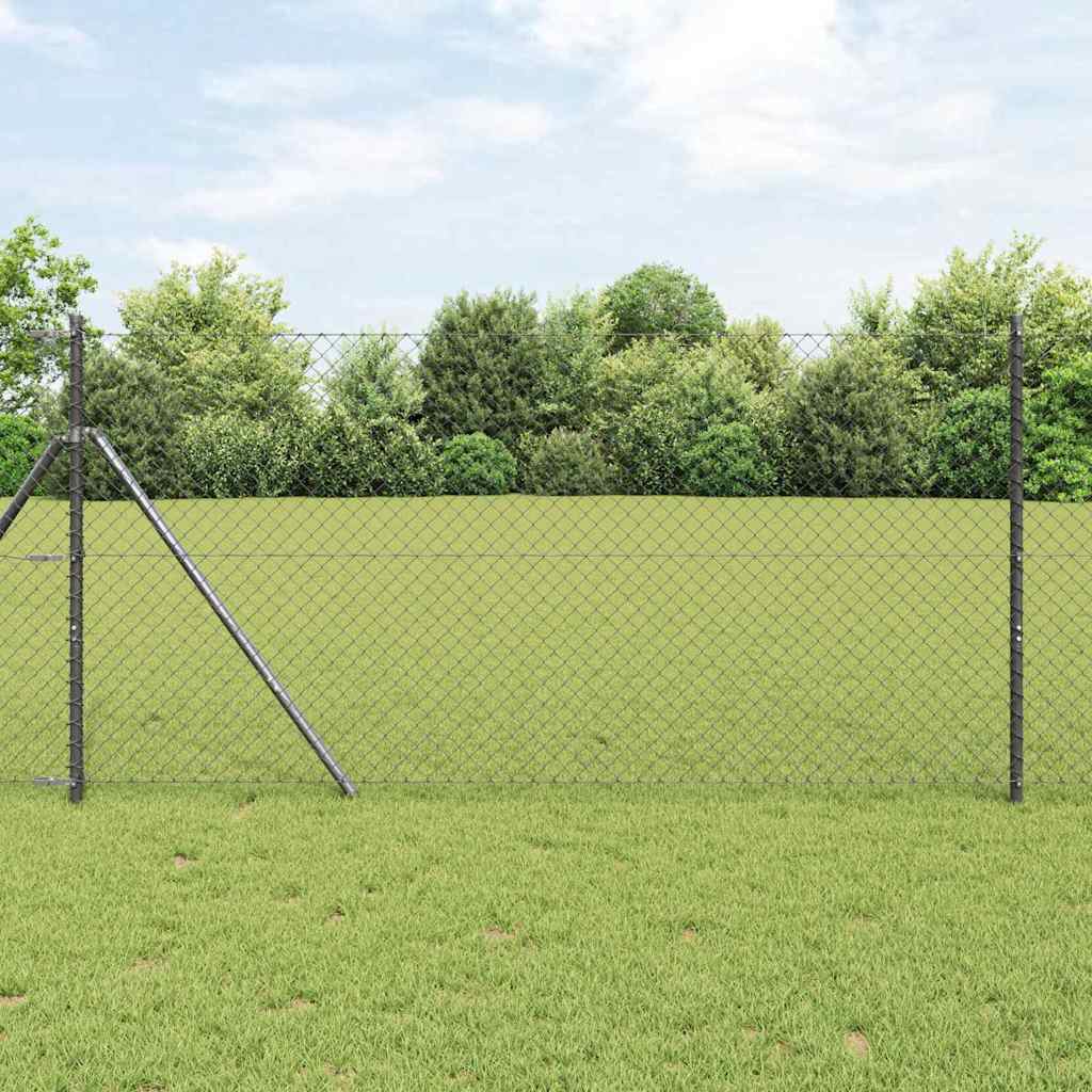 Vidaxl poteau de clôture gris 10 x 1 m (maille 40 x 40 mm) acier et PVC
