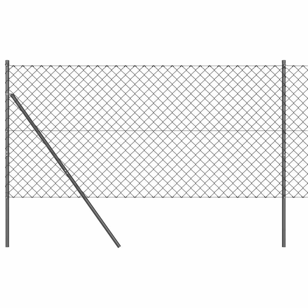 Vidaxl poteau de clôture gris 10 x 1 m (maille 60 x 60 mm) acier et PVC