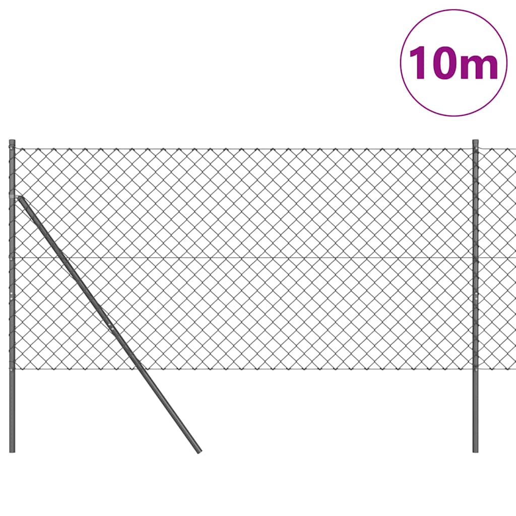Poteau de clôture Vidaxl gris 10 x 1,2 m (maille 60 x 60 mm)