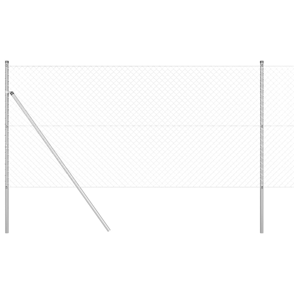 Vidaxl poteau de clôture argent 10 x 1 m (maille 40 x 40 mm) acier